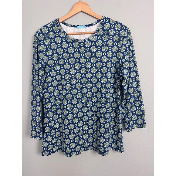 J. McLaughlin‎ Women's XL Catalina Cloth Top Geometric Travel Preppy Minimalist - Picture 2 of 10